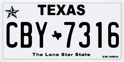 TX license plate CBY7316