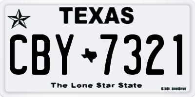 TX license plate CBY7321