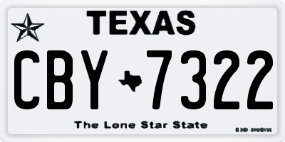 TX license plate CBY7322
