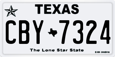 TX license plate CBY7324