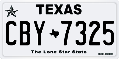 TX license plate CBY7325