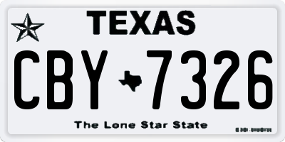 TX license plate CBY7326