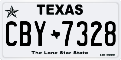 TX license plate CBY7328