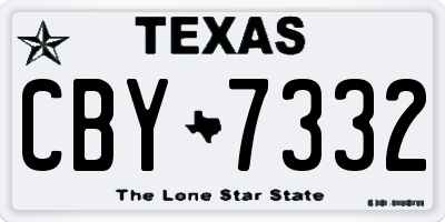 TX license plate CBY7332