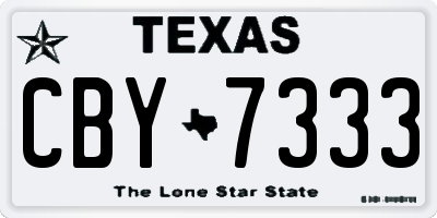 TX license plate CBY7333