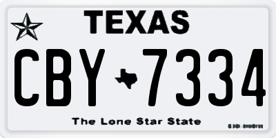 TX license plate CBY7334