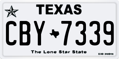 TX license plate CBY7339