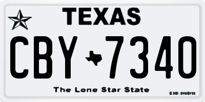 TX license plate CBY7340