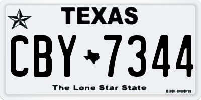 TX license plate CBY7344
