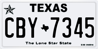 TX license plate CBY7345