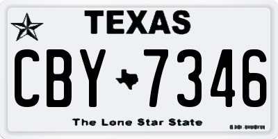 TX license plate CBY7346