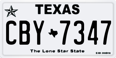 TX license plate CBY7347