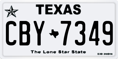 TX license plate CBY7349