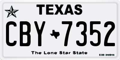 TX license plate CBY7352