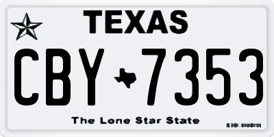 TX license plate CBY7353