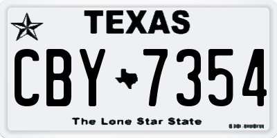 TX license plate CBY7354