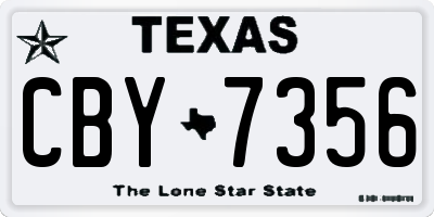 TX license plate CBY7356