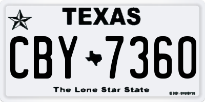 TX license plate CBY7360