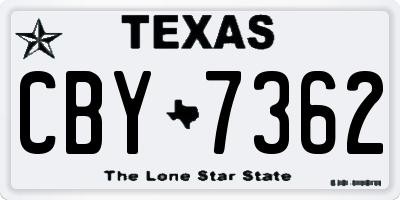 TX license plate CBY7362
