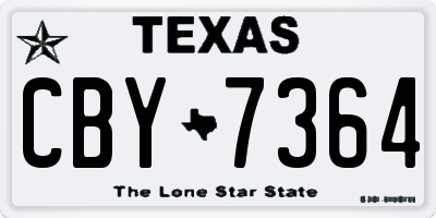 TX license plate CBY7364