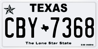TX license plate CBY7368