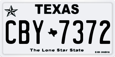 TX license plate CBY7372
