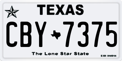 TX license plate CBY7375