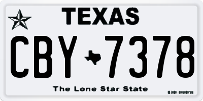 TX license plate CBY7378