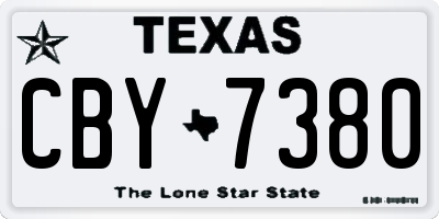 TX license plate CBY7380