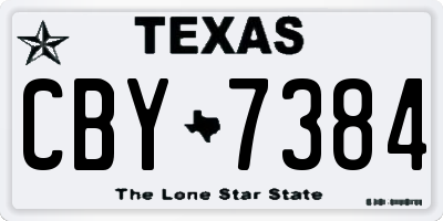TX license plate CBY7384
