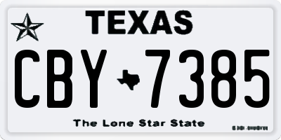 TX license plate CBY7385