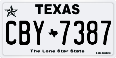 TX license plate CBY7387