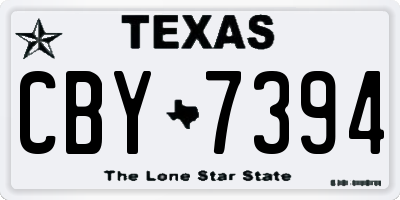 TX license plate CBY7394