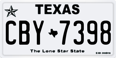 TX license plate CBY7398