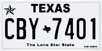 TX license plate CBY7401