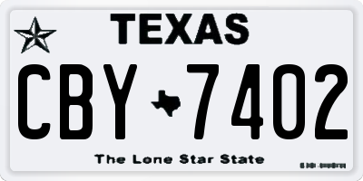 TX license plate CBY7402