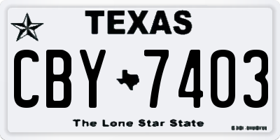 TX license plate CBY7403