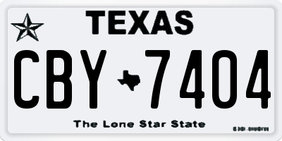 TX license plate CBY7404