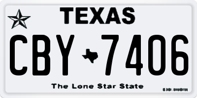 TX license plate CBY7406