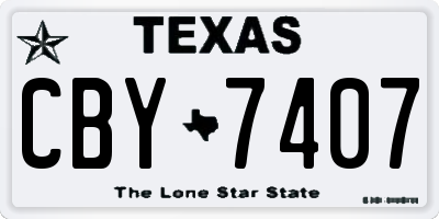 TX license plate CBY7407