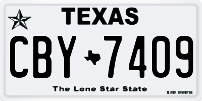TX license plate CBY7409