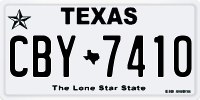TX license plate CBY7410