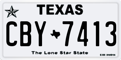 TX license plate CBY7413