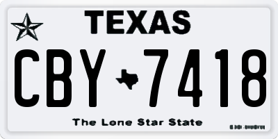 TX license plate CBY7418