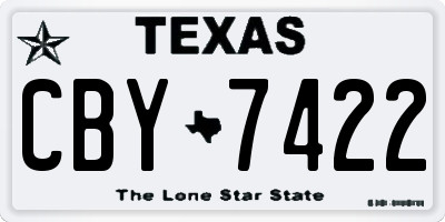 TX license plate CBY7422