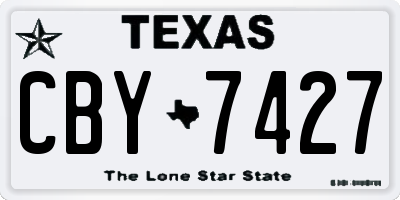 TX license plate CBY7427