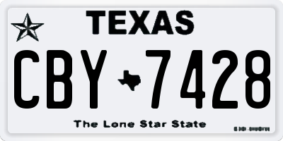 TX license plate CBY7428