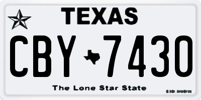 TX license plate CBY7430