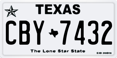 TX license plate CBY7432