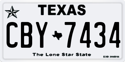 TX license plate CBY7434